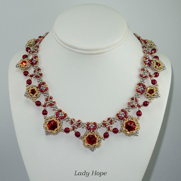 LADY HOPE Beadwork Necklace Pdf tutorial instructions for personal use only