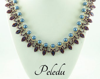 PELEDU Czech Leaves Pearls and Austrian Crystal beads necklace Kit and Tutorial