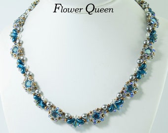 Flower Queen Beadwork Necklace Pdf tutorial instructions for personal use only