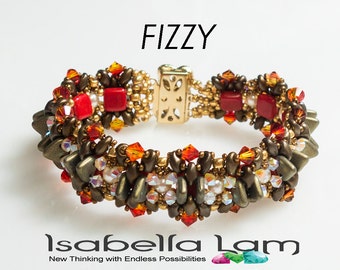 FIZZY Two hole beads Swarovski  Beads Bracelet tutorial instructions for personal use only