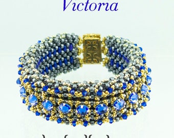 VICTORIA Swarovski Rose Montee Beadwork Bracelet DIY Beading Kit Tutorial