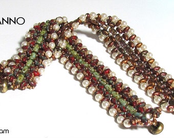 LUGANNO Rula and SuperDuo Beadwork Bracelet tutorial instructions for personal use only