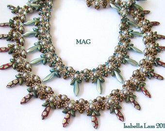 MAG Necklace Beadwork Tutorial de abalorios exclusivamente en PDF para uso personal únicamente