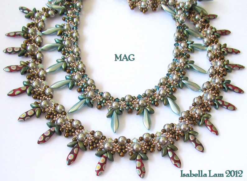 MAG Necklace Beadwork Exclusively PDF Beading tutorial for personal use only image 1