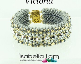 VICTORIA Austrian Crystal Rose Montee Beadwork Bracelet DIY Beading Kit Tutorial