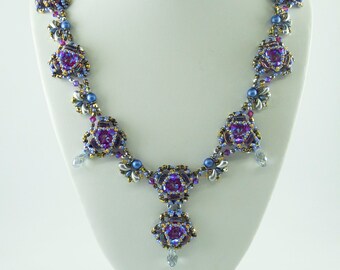 FIXER Czech Fixer and Austrian Crystal Rivoli and crystal beads necklace Kit and Tutorial