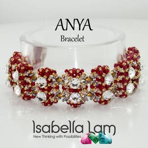 ANYA Swarovski crystal Rose Montee and SuperDuo Beadwork Bracelet DIY Beading Kit