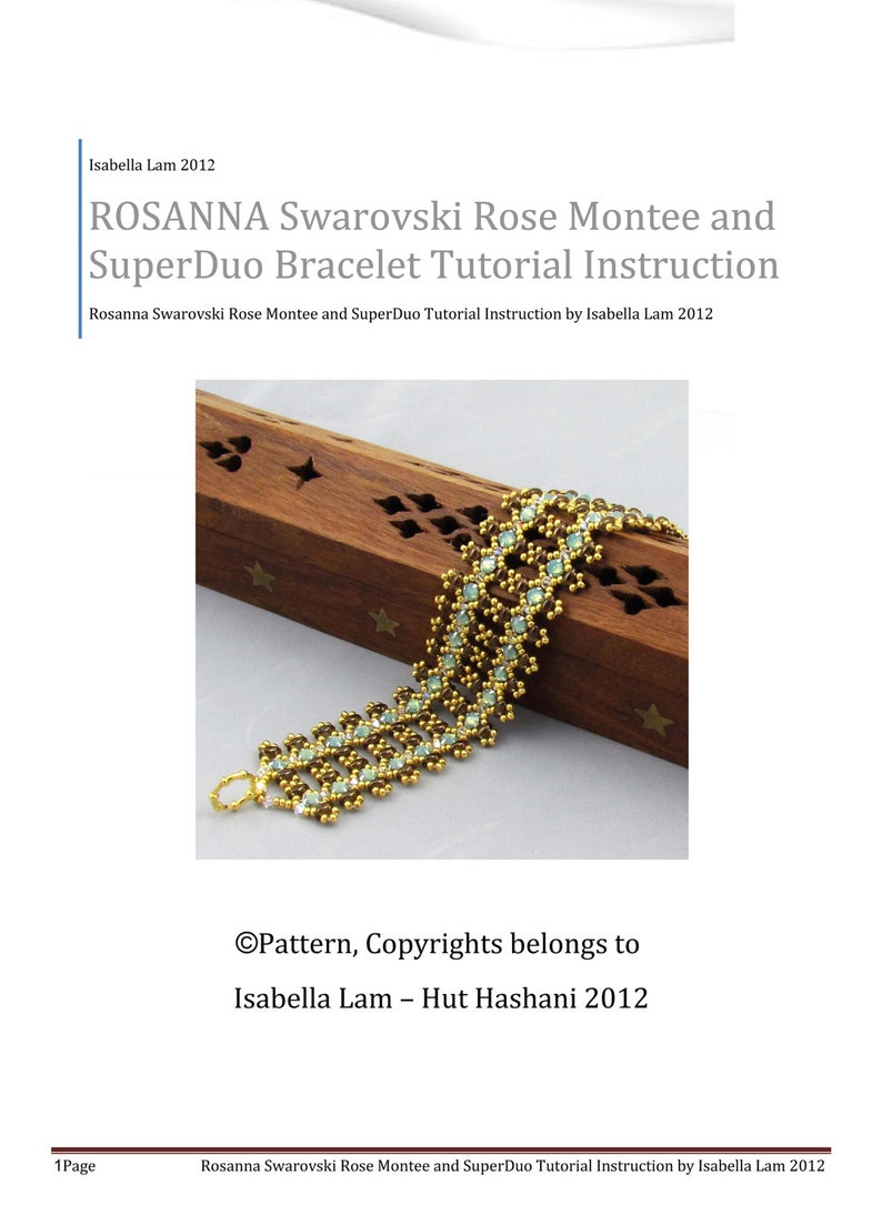 Rosanna Swarovski Rose Montee and SuperDuo Bracelet tutorial Pdf for personal use only image 3