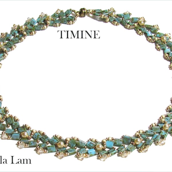 TIMINE Miyuki Tila Beadwork Necklace Pdf tutorial instructions for personal use only