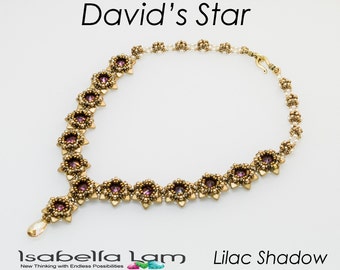 David's Star Beadwork Necklace  DIY Beading Kit (instructions and Materials)