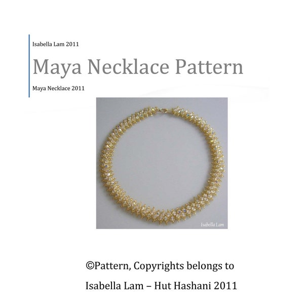 Netted Necklace with Swarovski Crystal Beads beading tutorial PDF Pattern for personal use only