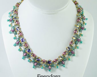 FEEADORA Beadwork Necklace Pdf tutorial instructions for personal use only