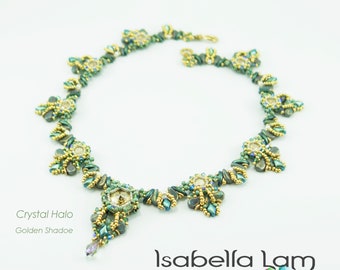 Crystal Halo necklace with Crescent and Paisley Duo beads D.I.Y. KIT