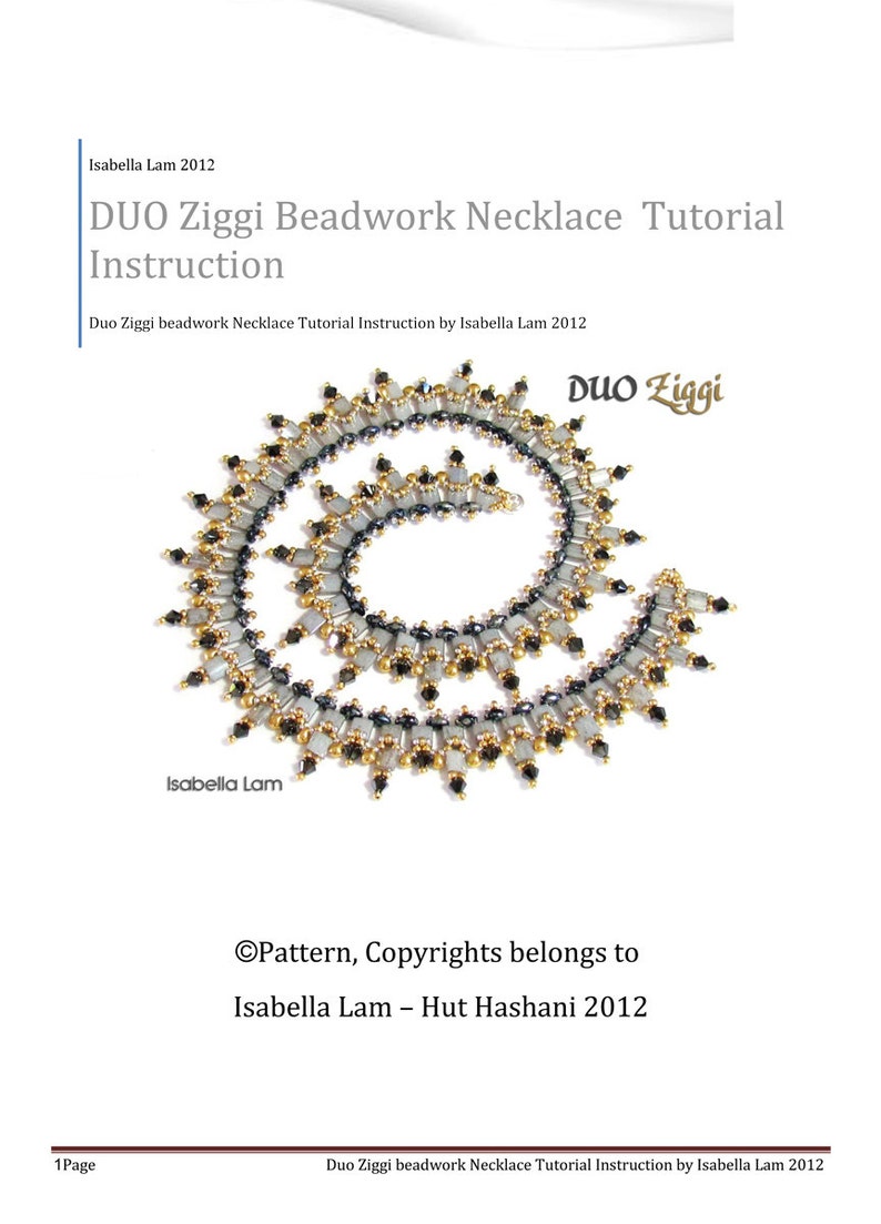 DUO Ziggi SuperDuo Beadwork Necklace Pdf tutorial instructions for personal use only image 3