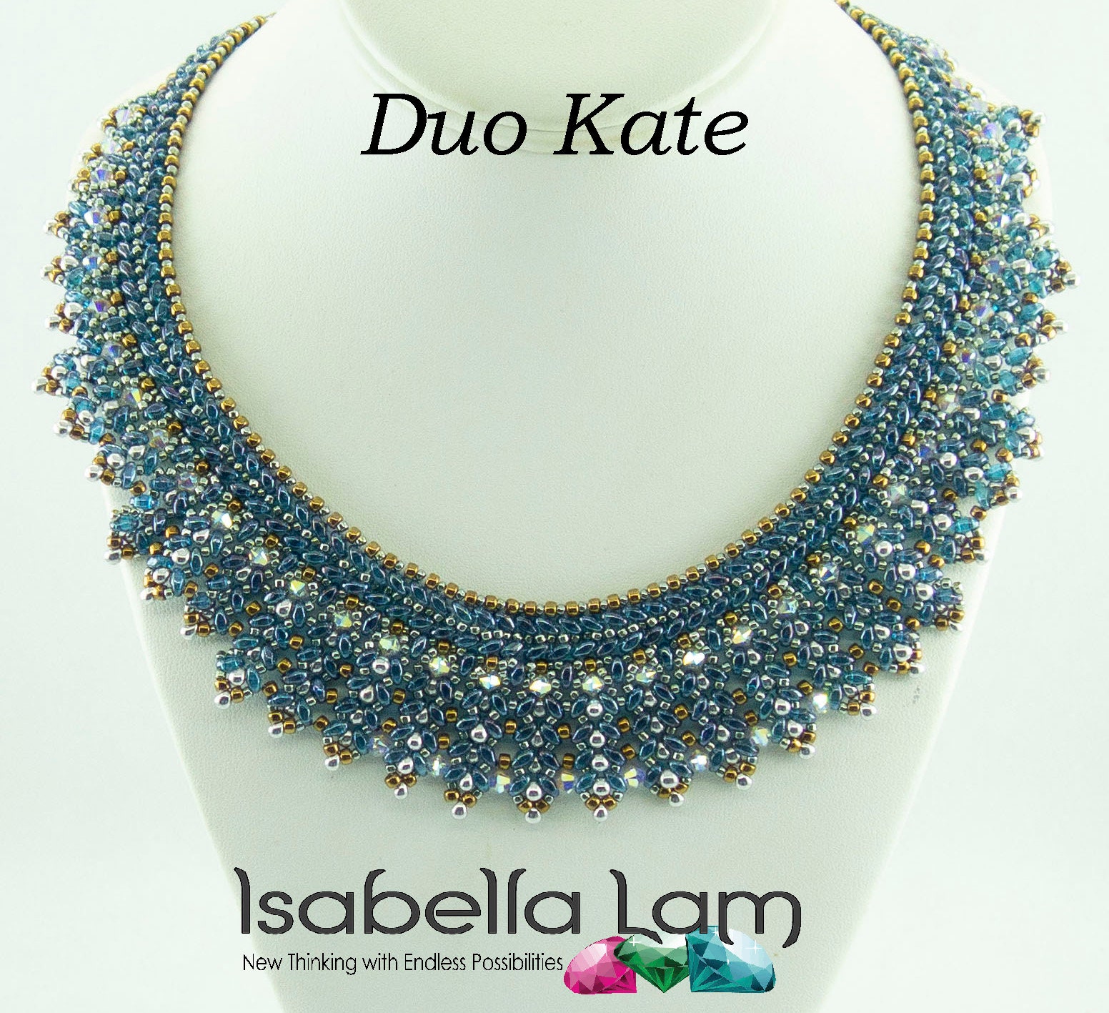 Duo Kate Superduo and Austrian Crystal Bead Necklace Kit and