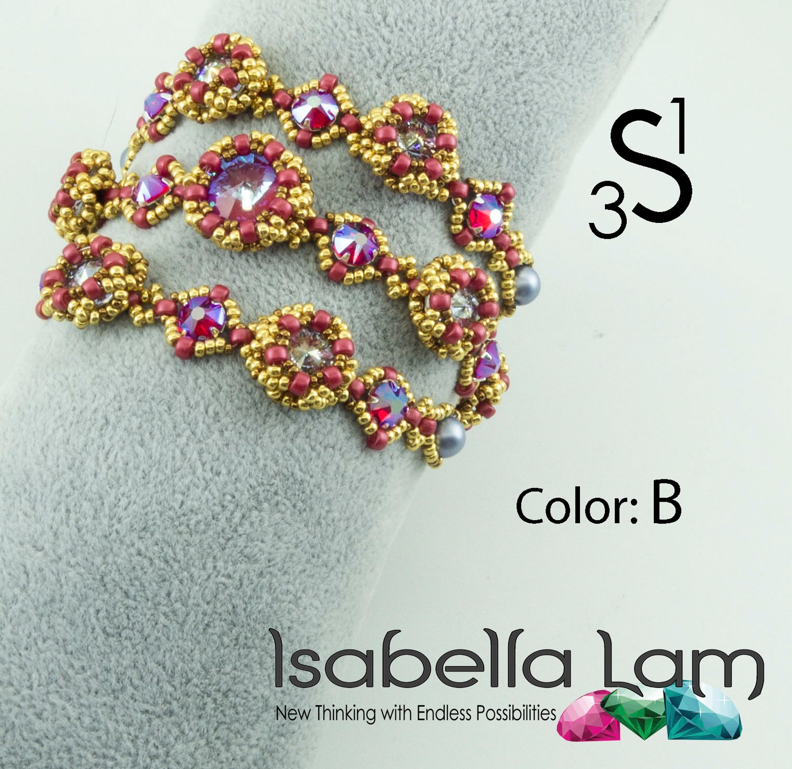 3S1 Rose Montee and Rivoli Stone Bracelet Kit and Tut…