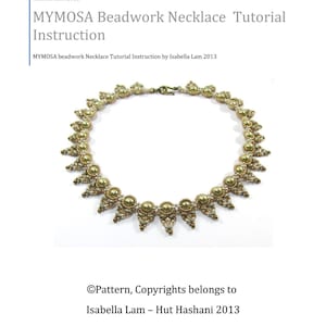 MYMOSA Swarovski Pearls and SuperDuo Beadwork Necklace tutorial instructions for personal use only