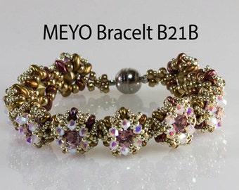 MEYO Swarovski round stones Beadwork Bracelet DIY Beading Kit Tutorial