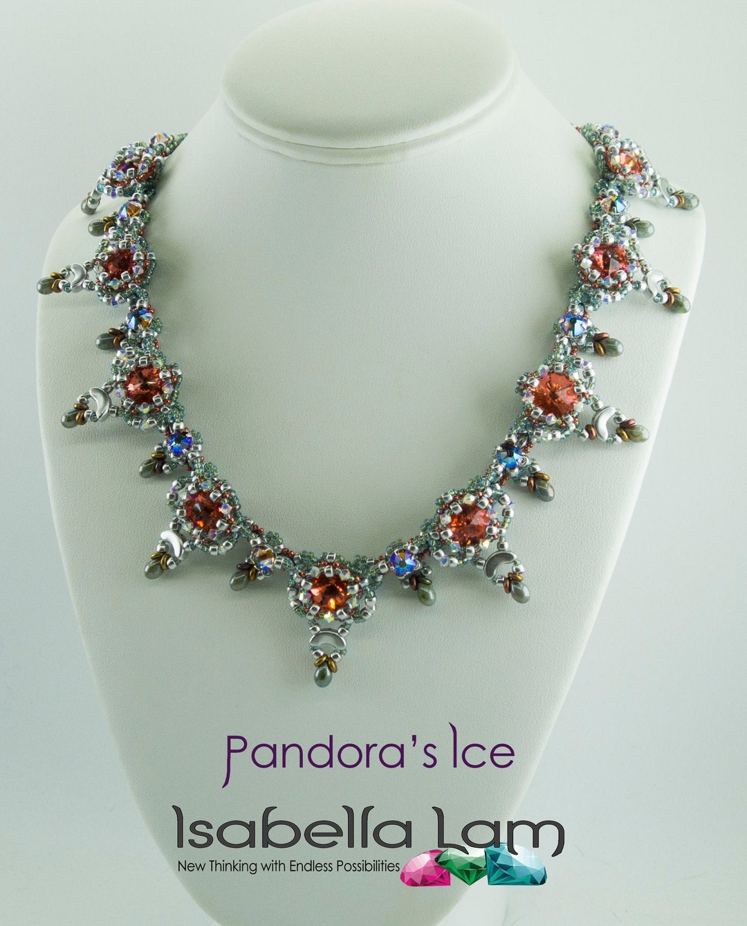 PANDORAS ICE Beadwork Necklace Pdf Tutorial Instructions for Personal