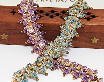 AMARYO CZECHMATES Swarovski Sew on in set i instrukcja wykonania bransoletki z koralików SuperDuo wyłącznie do użytku osobistego
