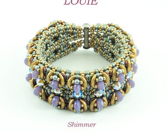 Kit et tutoriel de bracelet LOUIE croissant et cristal autrichien Rose Montee