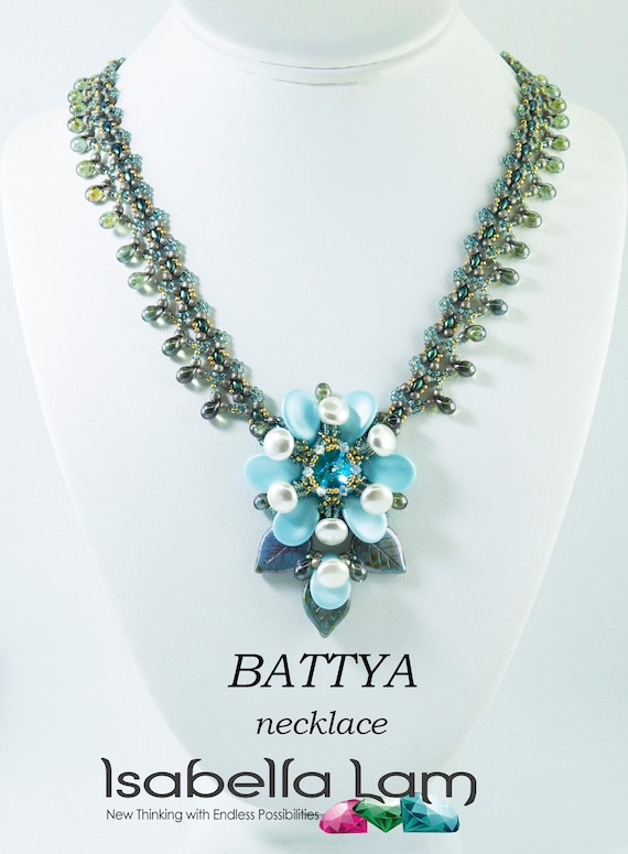 アクセサリー satou touki beads 2way necklace sabi BATTYA Swarovski Rivoli Blooming Beadwork Necklace DIY Beading Kit