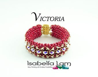 VICTORIA Austrian Crystal Rose Montee Beadwork Bracelet DIY Beading Kit Tutorial