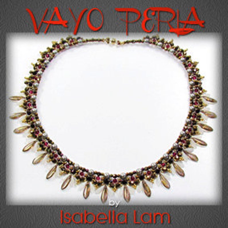 VAYO PERLA SuperDuo Beadwork Necklace Pdf tutorial instructions for personal use only image 2