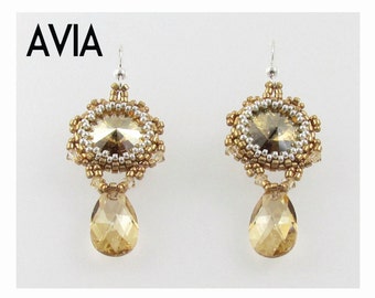 AVIA Swarovski Rivoli Earrings DIY Beading Kit (Instruction and Materials)