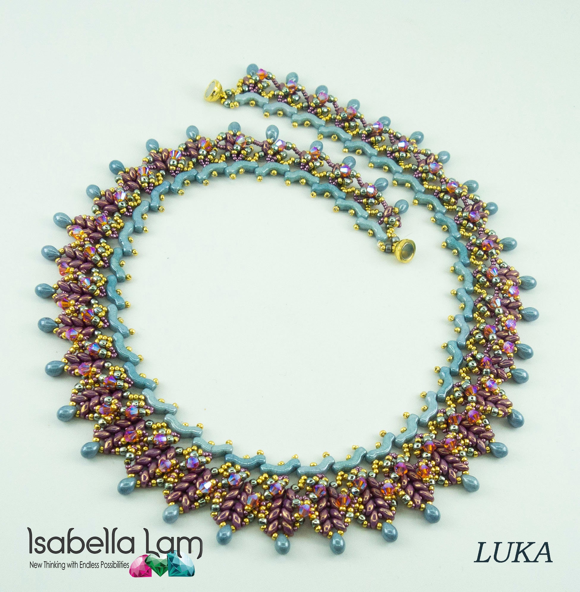 LUKA NEW Bridge and Superduo Beadwork Necklace Kit materials 