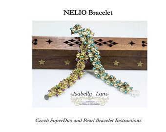 NELIO Istruzioni tutorial per il SuperDuo ceco e il braccialetto di perle solo per uso personale