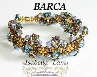 BARCA Swarovski Round Square set in stone and SuperDuo Bracelet tutorial Pdf for personal use only