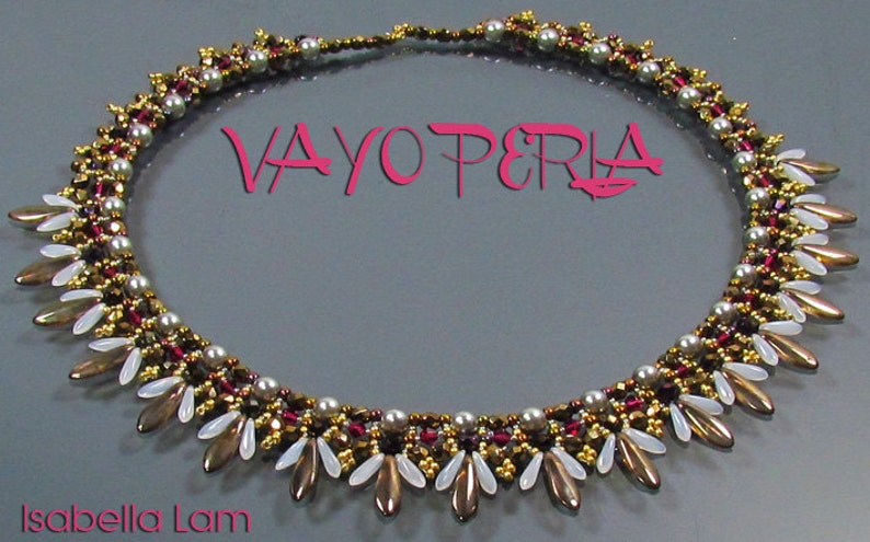 VAYO PERLA SuperDuo Beadwork Necklace Pdf tutorial instructions for personal use only image 1