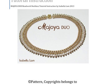 MAJOYA SuperDuo Beadwork Necklace tutorial instructions for personal use only