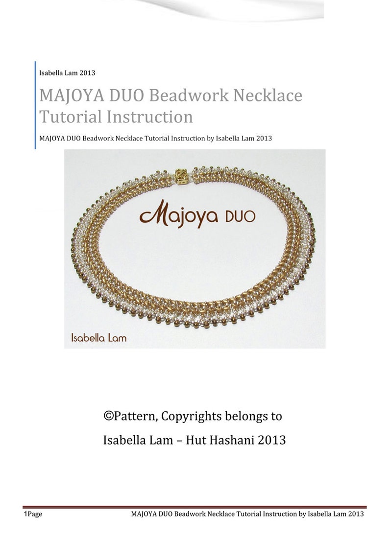 MAJOYA SuperDuo Beadwork Necklace tutorial instructions for personal use only image 1