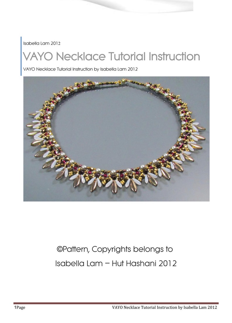 VAYO PERLA SuperDuo Beadwork Necklace Pdf tutorial instructions for personal use only image 3