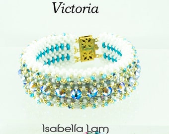 VICTORIA Austrian Crystal Rose Montee Beadwork Bracelet DIY Beading Kit Tutorial