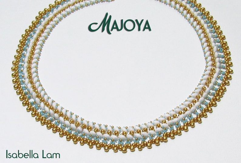 MAJOYA SuperDuo Beadwork Necklace tutorial instructions for personal use only image 3