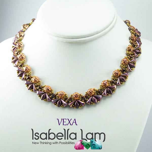 VEXA Two- Hole Cabochon and Vexolo beads Necklace Tutorial