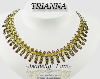 TRIANNA Czech Triangles two hole Beadwork Necklace Pdf tutorial instructions for personal use only