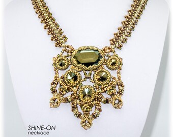 SHINE-ON Necklace with Beautiful center piece Pendant Beadwork KIT