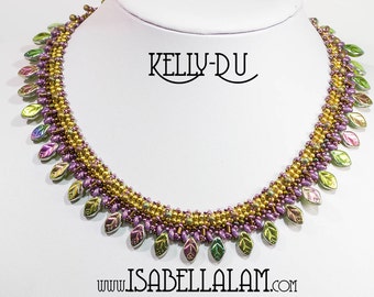 KELLY DU SuperDuo Beadwork Necklace Pdf tutorial instructions for personal use only