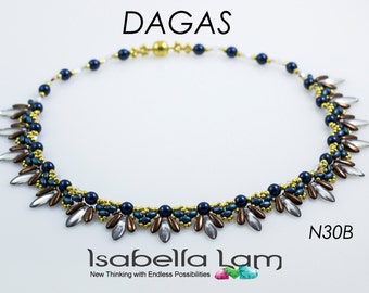 Dagas Austrian crystal Pearl and Daggers Necklace Kit and Tutorial
