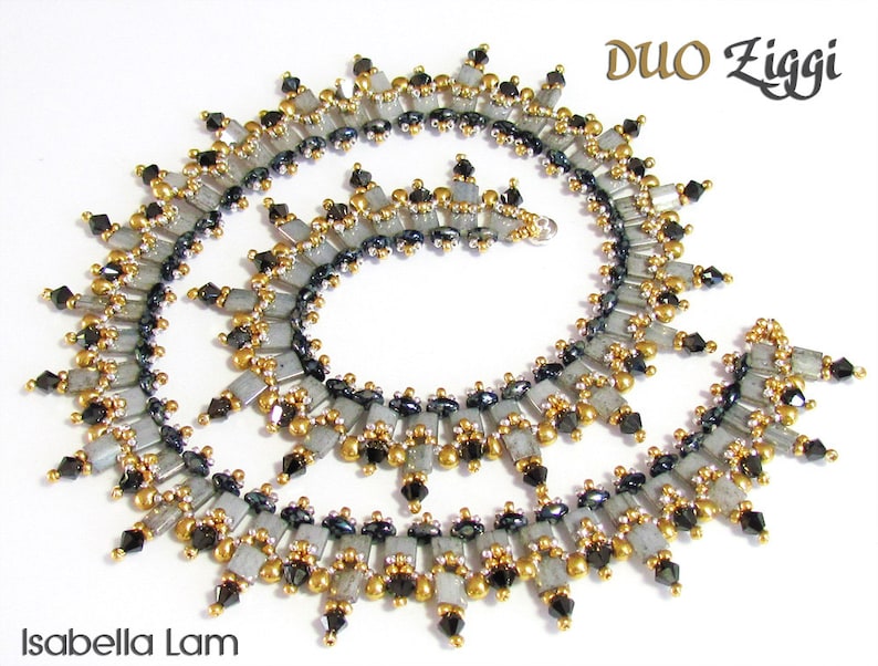 DUO Ziggi SuperDuo Beadwork Necklace Pdf tutorial instructions for personal use only image 2