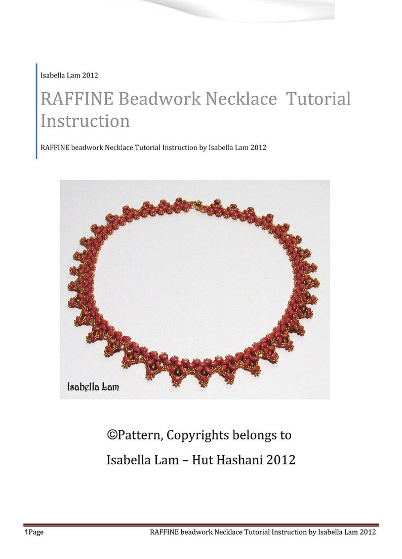 RAFFINE SuperDuo Beadwork Necklace Pdf tutorial instructions for personal use only image 2