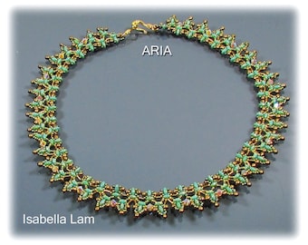 ARIA Fanci Frill SuperDuo Beadwork Necklace Pdf tutorial instructions for personal use only