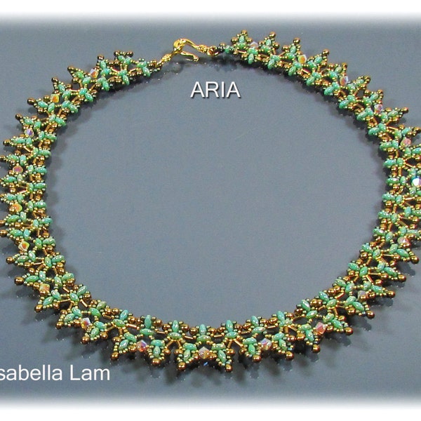 ARIA Fanci Frill SuperDuo Beadwork Necklace Pdf tutorial instructions for personal use only