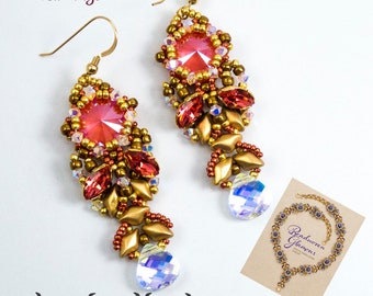 EMPERA earrings Beadwoven Glamour  Crystal-embellished jewelry Book kit