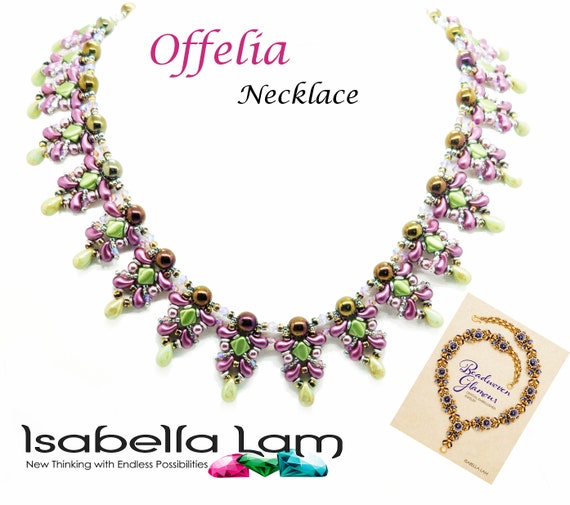 OFFELIA ネックレス ビーズ織り グラマー クリスタル装飾ジュエリー 