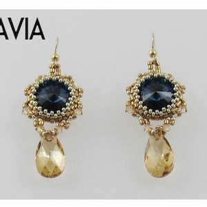 AVIA Swarovski Rivoli Earrings tutorial instructions for personal use only